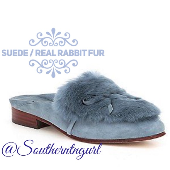 NWT A*D & DAUGHTERS ”Grigon” Suede & Real Fur Mules Slip Ons Shoes - Picture 9 of 9